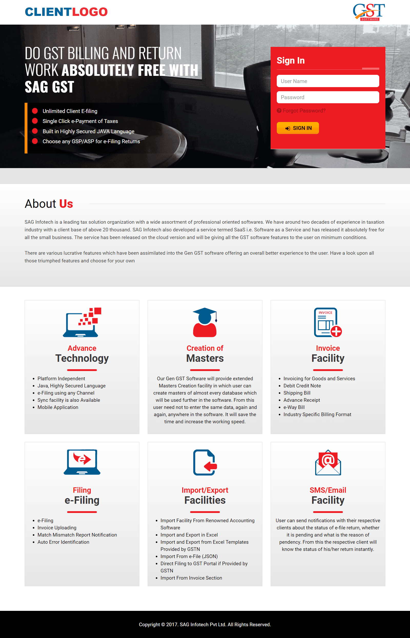 SAG GEN GST Software Login Theme - 01