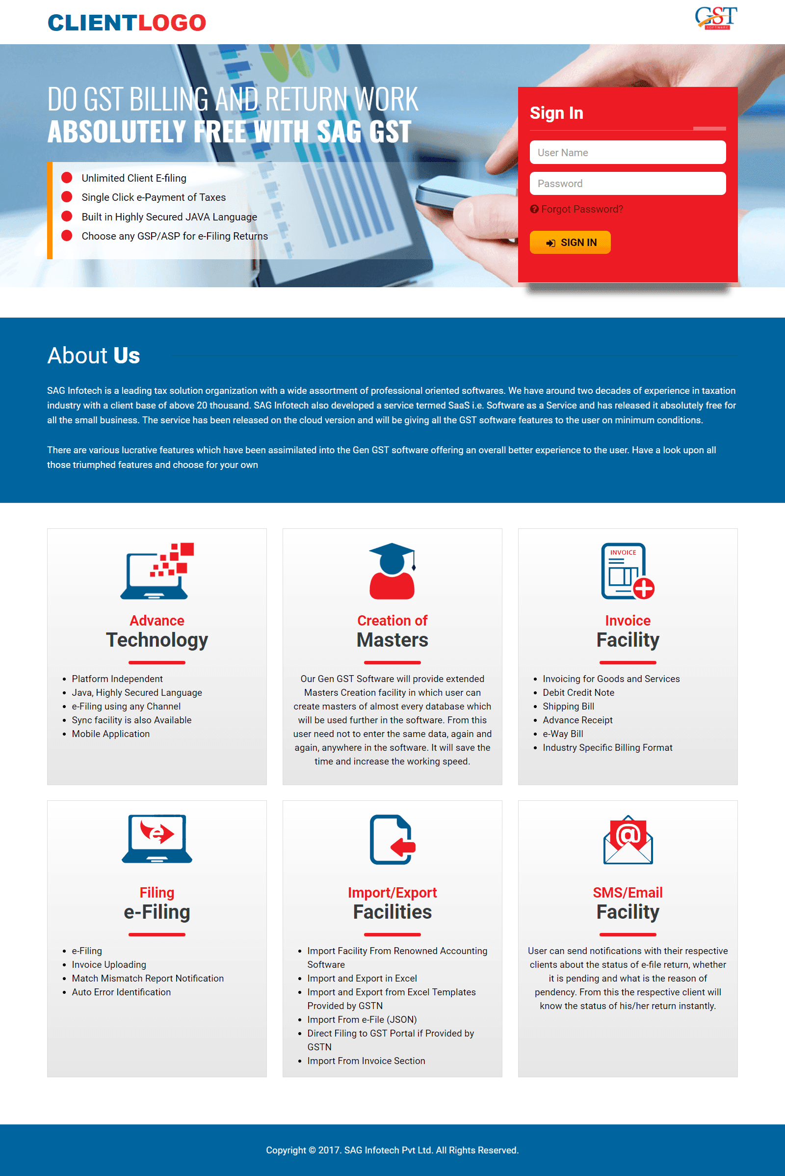 SAG GEN GST Software Login Theme - 02