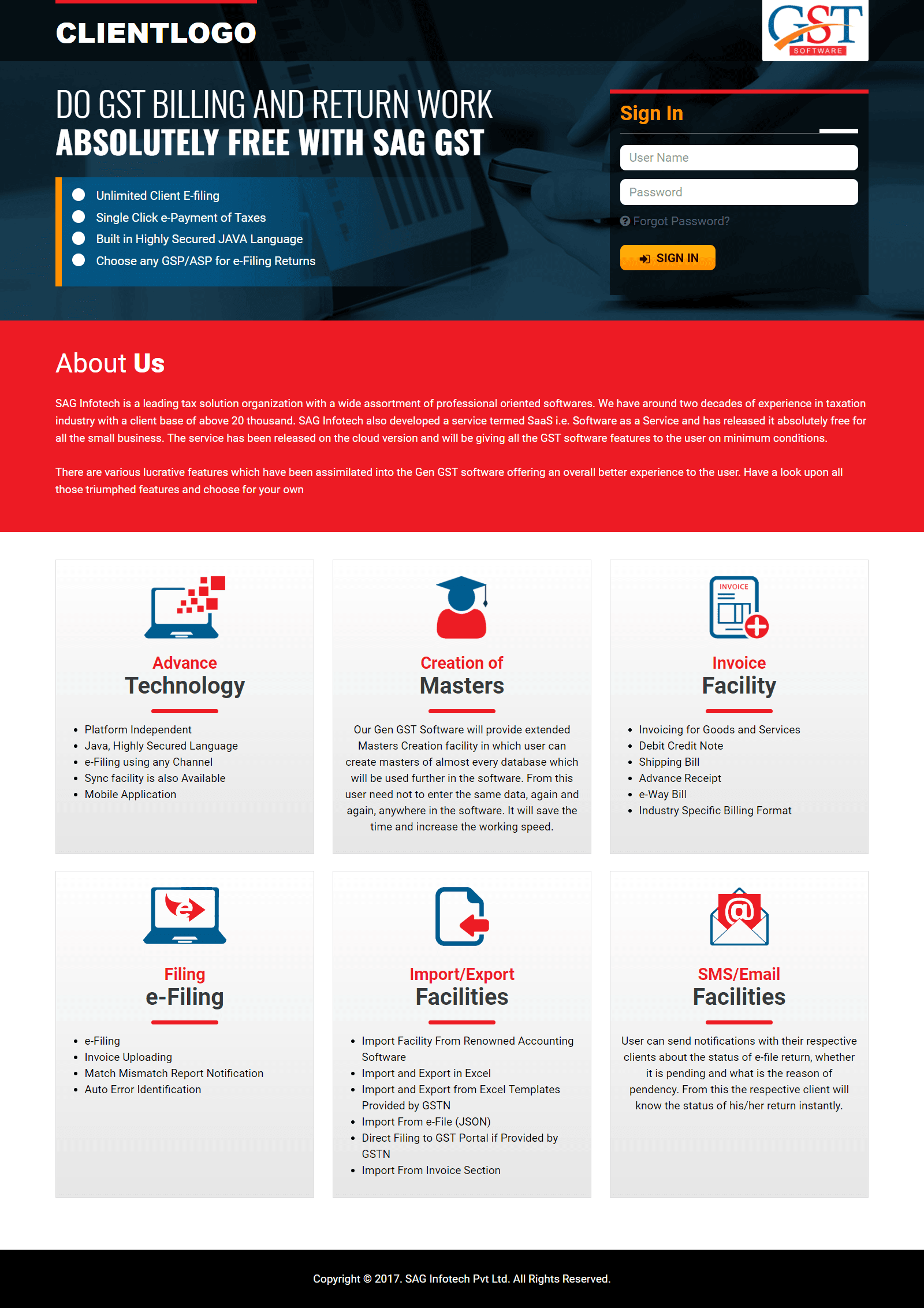 SAG GEN GST Software Login Theme - 04